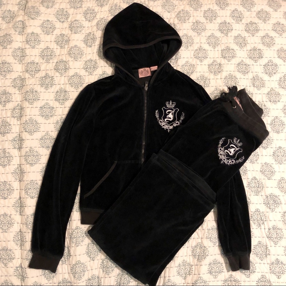 Juicy Couture black velvet tracksuit